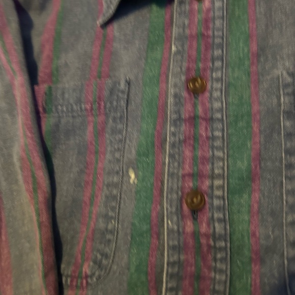 Vintage Ralph Lauren Pure Quality Chaps Mens Button Down Shirt Size L Striped - Picture 2 of 5